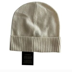 Charter Club Women's Bianco Crema 2 Ply Cashmere Cuffed Beanie NEW